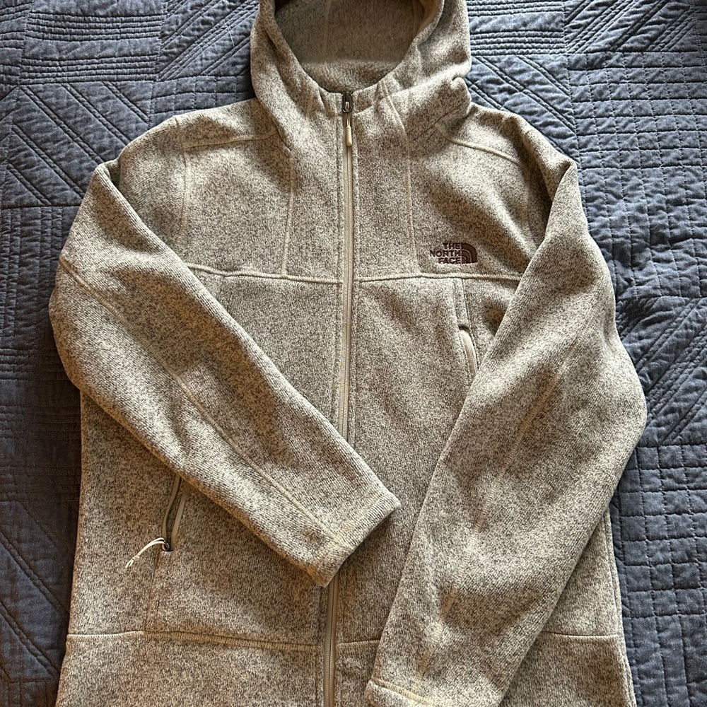 The North Face grey Hooded Fleece Jacket